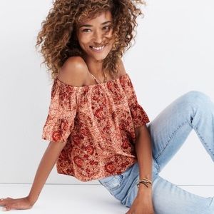 Madewell Silk Off-the-shoulder Top